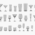 Glassware Dinnerware Set With Various Shapes And Sizes For Dining Table