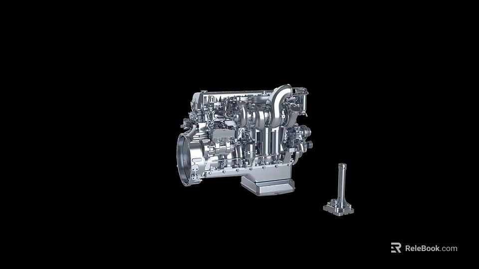 3D Model of Engine Showing Internal Structure And Detailed Mechanical Components 3d model