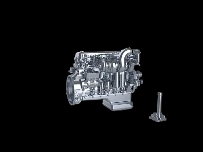 3D Model of Engine Showing Internal Structure And Detailed Mechanical Components 3d model