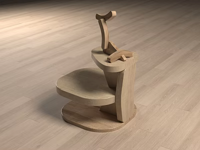 Modern Wooden Side Table With Unique Tiered Structure And Natural Finish 3d model