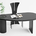 Middle style desk and chair combination 3d model