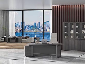 manager desk master desk office space office 3d model