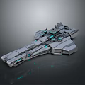 Futuristic Cosmic Spaceship Featuring Advanced Aerospace Structure And Blue Illuminated Modules 3d model