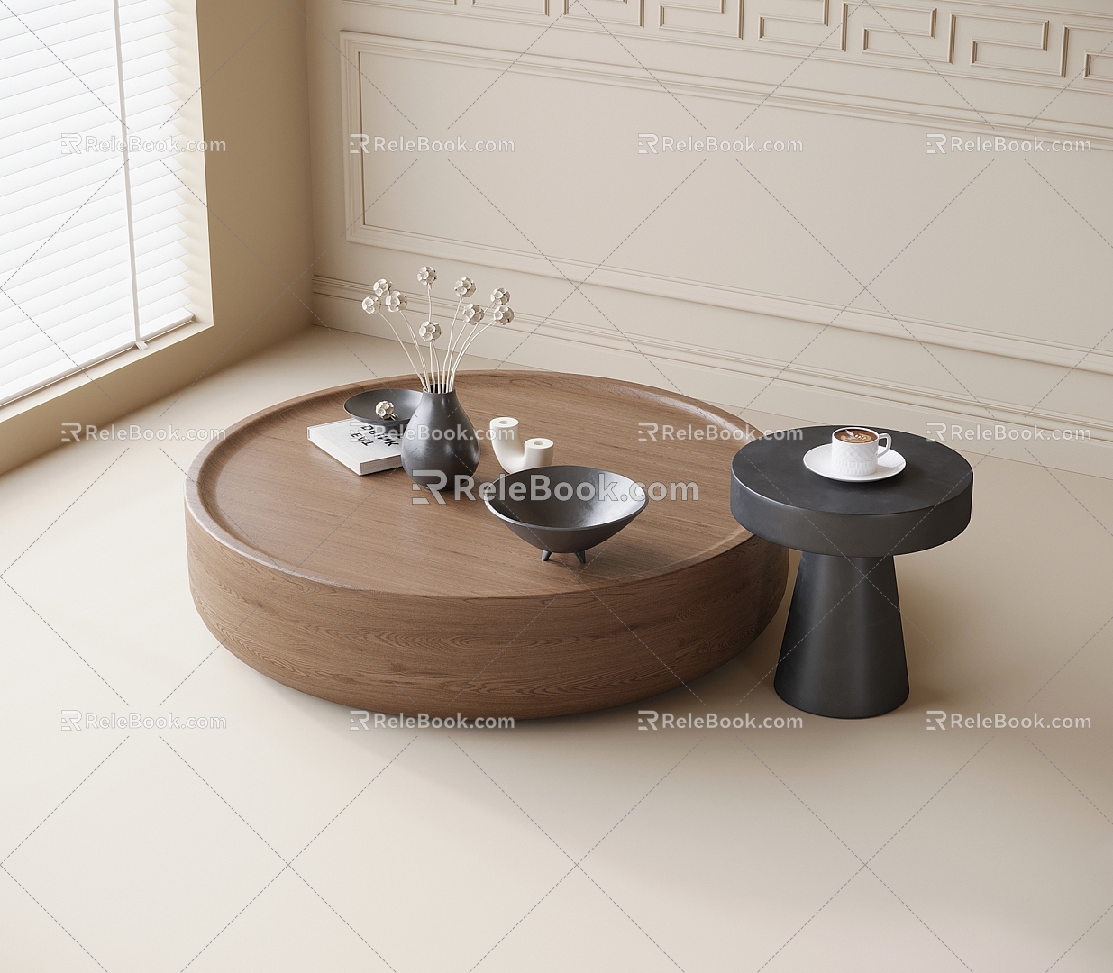 Modern round coffee table 3d model