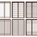 Japanese-style sliding door 3d model
