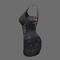 Women's Black Sleeveless Shapewear Corset With Lace Design And Front Zipper