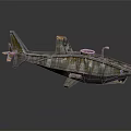 Rusty Metal Shark Shaped Handcrafted Model With Wing Like Parts
