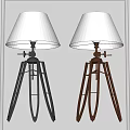 Modern Tripod Floor Lamps With White Lampshades Black And Brass Design