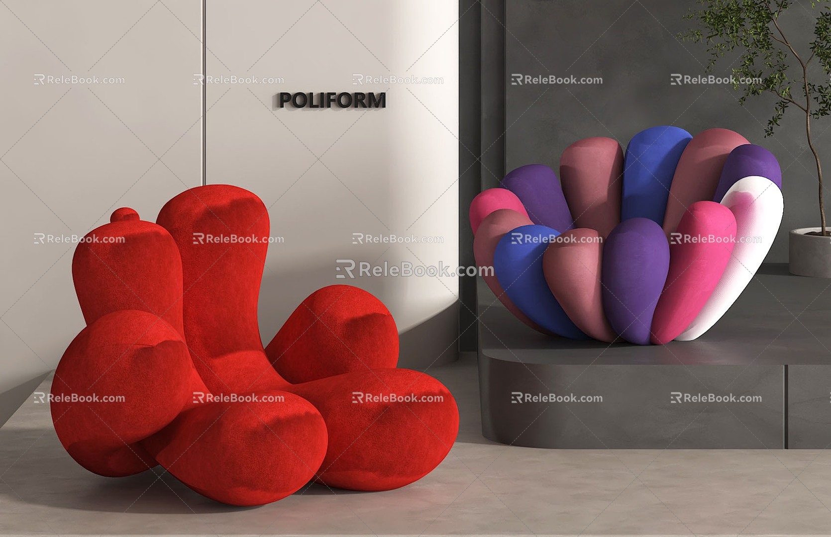 Single Sofa Petal Sofa 3d model