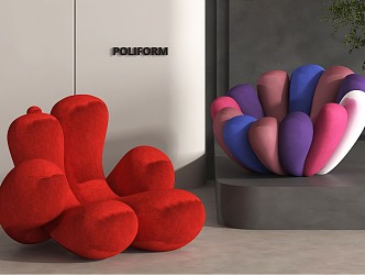 Single Sofa Petal Sofa 3d model