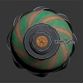 Innovative Medical Device With Green Black Swirl Pattern Orange Top Chain And Stable Base