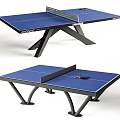 DONIC Ping Pong Table With Blue Tabletop Black Frame And Paddles Balls