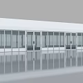 Modern White Tent Structure With Glass Doors And Reflective Floor Surface 3d model