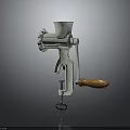 Manual Metal Food Grinder With Wooden Handle And Table Clamp For Kitchen Use