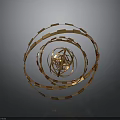 Human Organ And Hair Structure In Spiral Metallic Design