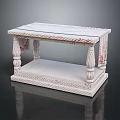 Classic White Table With Intricate Carved Legs And Smooth Marble Top Design