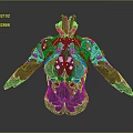 Intricate 3D Rendered Armor Torso With Detailed Carvings And Metallic Texture