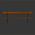 Wooden Park Bench With Polished Slats And Metal Brackets Showing Dark Surface Reflection