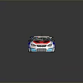 BMW Racing Car With Colorful Livery Sponsor Logos And Aerodynamic Design