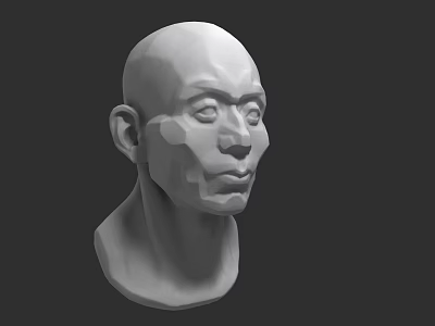 Ceramic Vessel Head Sculpture With Low Poly Geometric Design And 3D Rendering 3d model