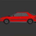Pink Sedan Car With Modern Design Shiny Exterior And Black Wheels