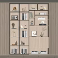 Modern bookcase ornaments combination 3d model