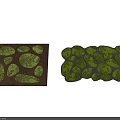Shaped Carpets With Green Stone Like Patterns In Square And Irregular Shapes