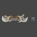 Large White Crab Holding Colorful Rubik's Cube On Gray Background