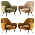 Multicolor Velvet Accent Chairs With Armrests And Metal Legs Modern Design