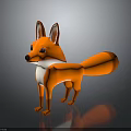 Animated Cartoon Fox Character 3D Model With Orange White Fur Standing Pose 3d model