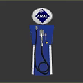 Vintage Fuel Dispenser Models Featuring Esso Benzina And Agip Logos On