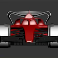 Red Racing Car With Streamlined Design And Black Accents On Shiny Surface 3d model