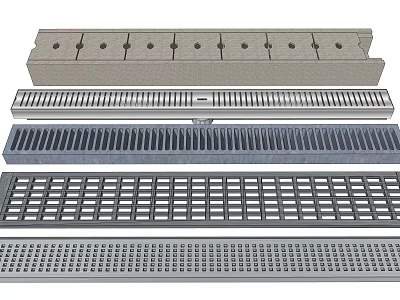 Various Road Drainage Grate Designs for Urban Infrastructure Projects 3d model