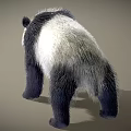 Black and White Standing Panda With Open Mouth In 3D Rendered 3d model