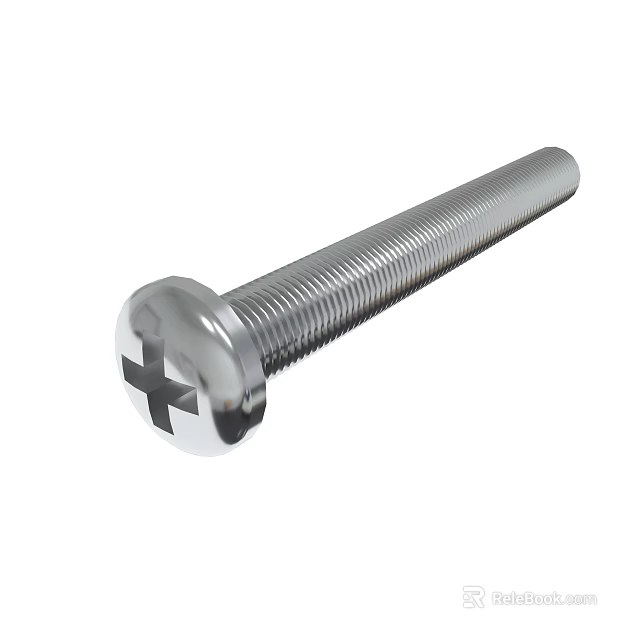 Durable Stainless Steel Cross Head Screw As Industrial Metal Fastener 3d model 