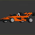 Lego Orange And Black Race Car With Rear Wing Cockpit And Wheels