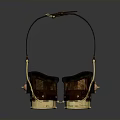 Steampunk Weapon Goggles With Brass Accents And Leather Strap Design