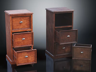 Wooden Chest of Drawers with Multiple Drawers and Separate Small Drawer Box 3d model