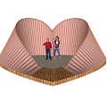 Heart Shaped Red Photo Spot With Two People Standing Inside Illuminated Structure