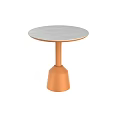 Round Modern Dining Table With Gray Marble Top And Copper Base Design 3d model