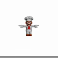 Game Character Mario in Chef Uniform With White Hat and Red Bow Tie