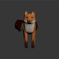 Orange Fox Wearing Black Harness Standing On Lush Green Grass
