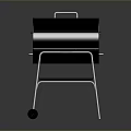 Portable Metal Outdoor Grill With Lid Shelf And Rolling Wheels For Cooking