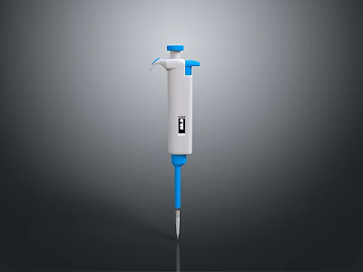 Blue And White Weapon With Long Tip Button And Ergonomic Handle Design 3d model