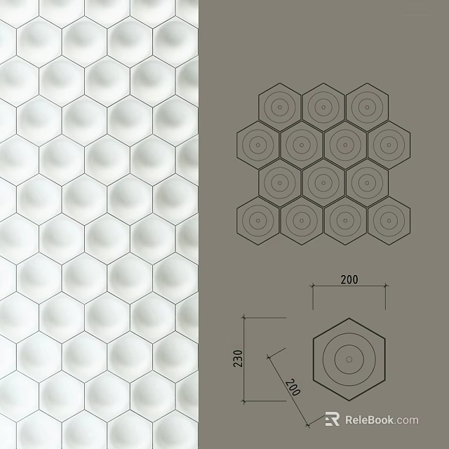 White Hexagonal Tiles Wall Featuring Modern Design and Smooth White Finish 3d model 