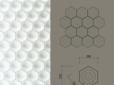 White Hexagonal Tiles Wall Featuring Modern Design and Smooth White Finish 3d model