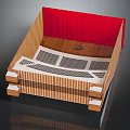 Small Indoor Theater Interior Featuring Wooden Structure Red Curtains White Supports And Floor Circular Fixture