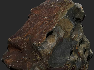 Rural Landscape Featuring Natural Rock with Rugged Texture and Earthy Tones in Outdoor Setting 3d model