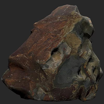 Rural Landscape Featuring Natural Rock with Rugged Texture and Earthy Tones in Outdoor Setting 3d model