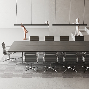 Modern Meeting Table and Chair Office Desk and Chair 3d model